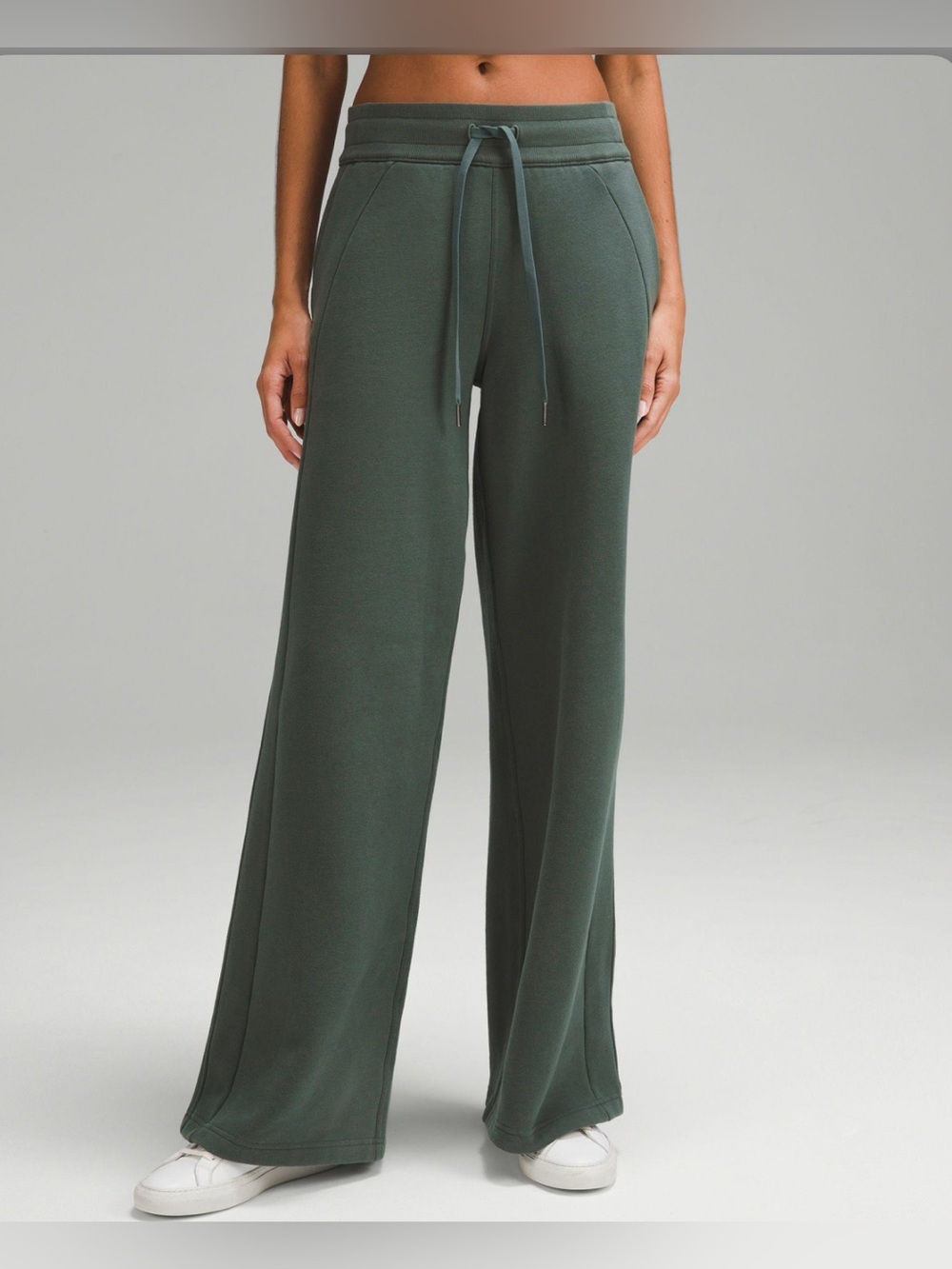 Lululemon Scuba Mid-Rise Wide-Leg Pants - Dark Forest Green